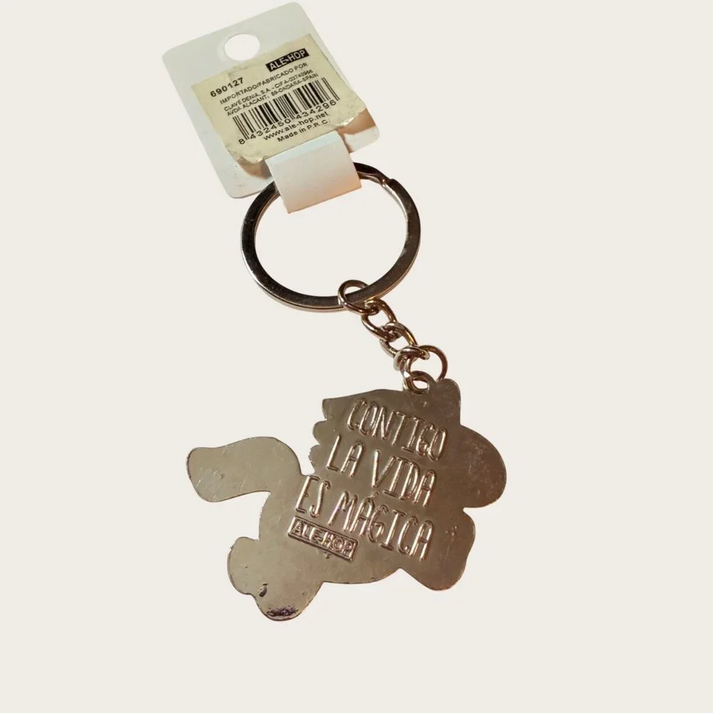 Unicorn Keychain Keyring Rainbow Mane and Tail Metal Enamel